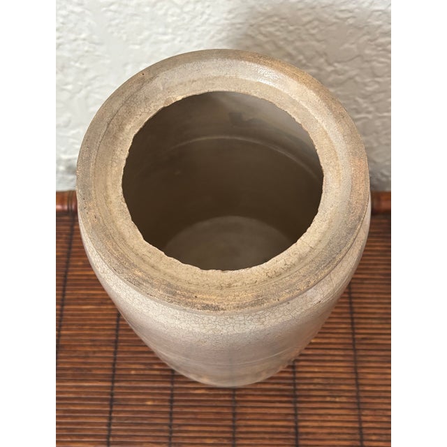 Antique Rustic European Salt-Glazed Stoneware Crock For Sale - Image 4 of 8