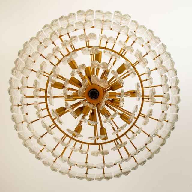 Gilt Brass & Glass Palazzo Pendant Light attributed to J. T. Kalmar for Kalmar, Austria, 1970s For Sale - Image 13 of 18
