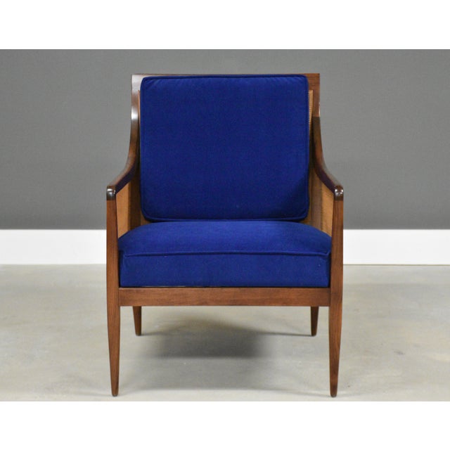Directional 1960s Kipp Stewart for Directional Walnut and Cane Lounge Chair For Sale - Image 4 of 8