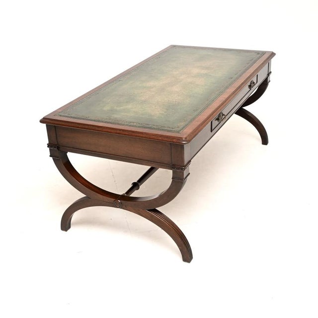 Hollywood Regency Regency Leather Top Coffee Table, 1930 For Sale - Image 3 of 12