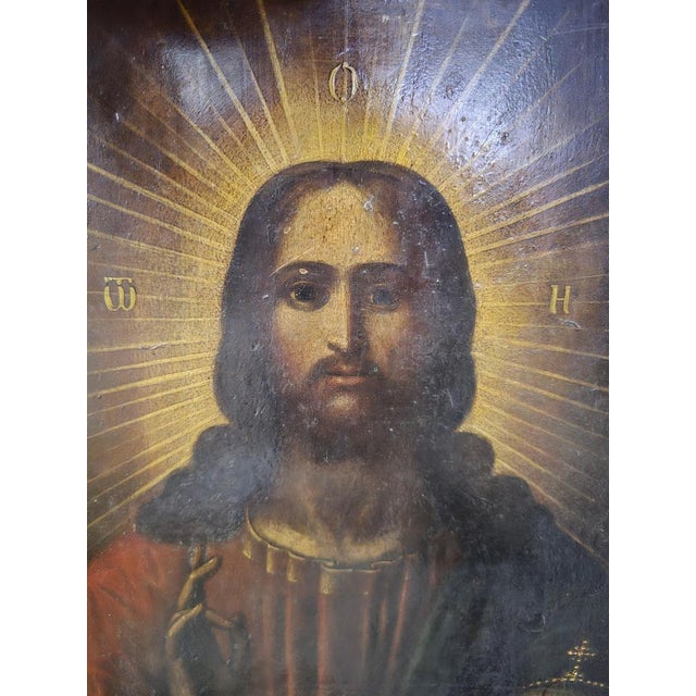 19th Century Orthodox Icon of the Pantocrator For Sale - Image 7 of 13