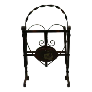 Wrought Iron Magazine Stand W/ Heart Design