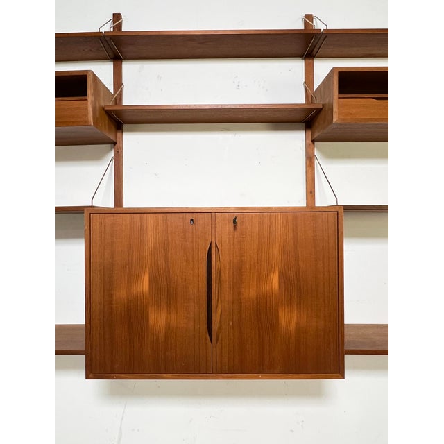 1960s C. 1960s Torbjorn Afdal Three-Bay Teak Wall Mounted Shelving Unit For Sale - Image 5 of 9