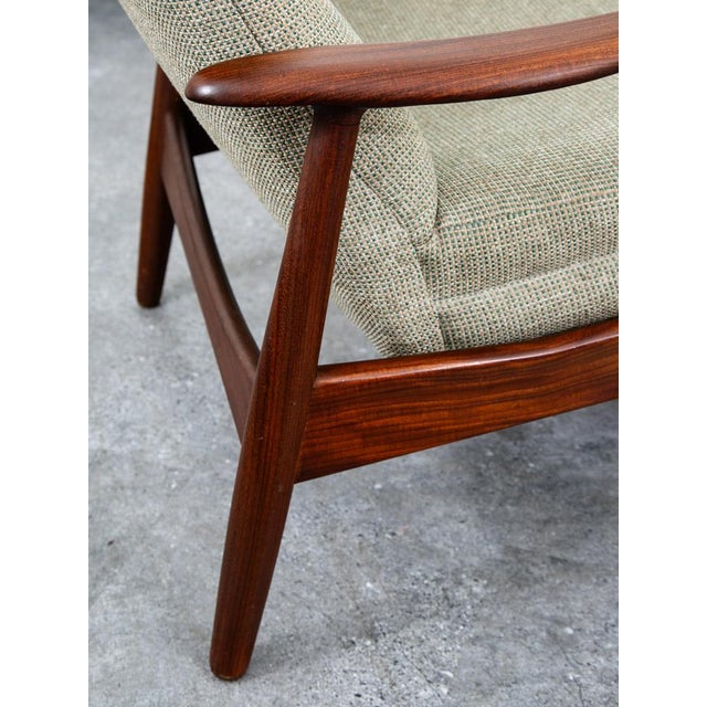 Brown Mid Century Danish Modern Lounge Chair Teak Ottoman Recliner Arm Attributed to Madsen and Schubell for Bovenkamp For Sale - Image 8 of 12