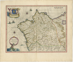 Blaeu Map of Galicia Spain, 1642