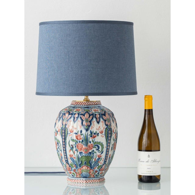 Dutch Delft Ceramic Table Lamp from Royal Tichelaar Makkum, 1940s For Sale - Image 3 of 15