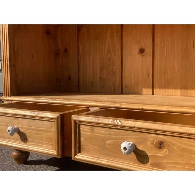 Brown Pine Open Bookshelves From Vintage Armoire For Sale - Image 8 of 15