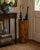 A handsome circa 1970s bamboo umbrella stand with a tall cylindrical form composed of vertically arranged bamboo segments...