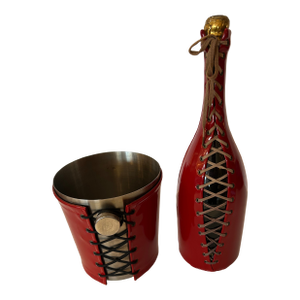 Patent Leather Wrapped Lace Up Barware by Jean Paul Gautier -a Set
