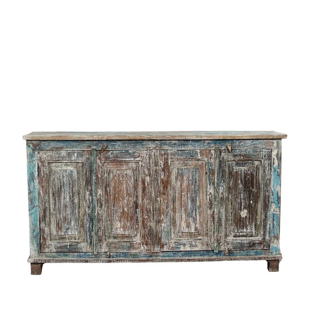 Sideboard/Buffet Made From Antique Indian Teakwood Architectural Elements For Sale In Santa Fe - Image 6 of 8