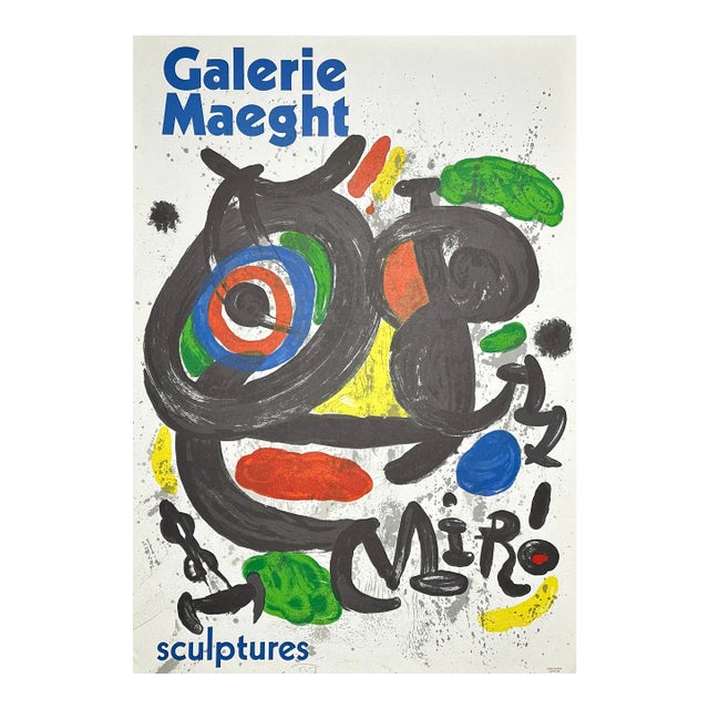 Original 1970 Joan Miró Sculpture Exhibition at Galerie Maeght Screenprint For Sale