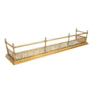 Antique Victorian Brass Fireplace Fender, 1800s For Sale