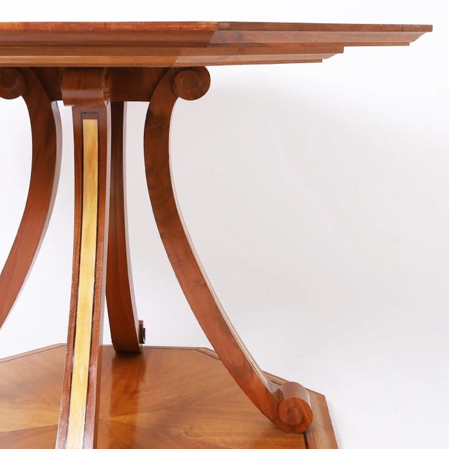 Wood Inlaid Center Table For Sale - Image 7 of 10