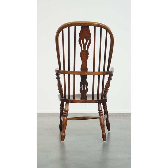 Antique English Highback Windsor Dining Room Chair For Sale - Image 4 of 13