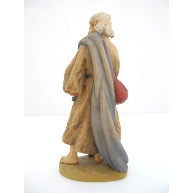 Mid 20th Century Anri Italy Ulrich Bernardi Shepherd With Stick Nativity Manger Figurine For Sale - Image 5 of 7