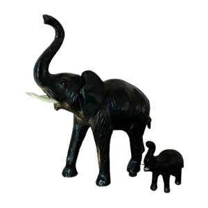 Leather Elephants, 1950s, Set of 2