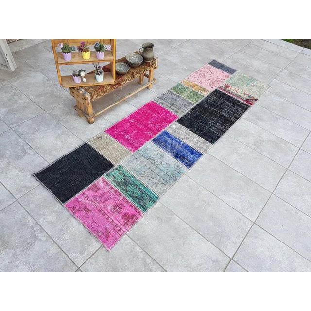 Mid 20th Century Floor Oushak Faded Carpet For Sale - Image 6 of 10