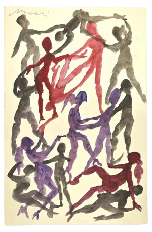 Mino Maccari, Dances, Watercolor, 1960s