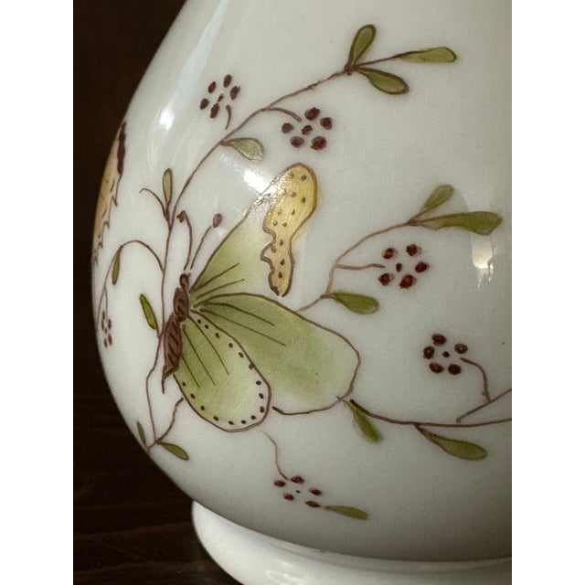 Vintage Mid 20th Century Hand Painted White Porcelain Creamer For Sale - Image 11 of 12