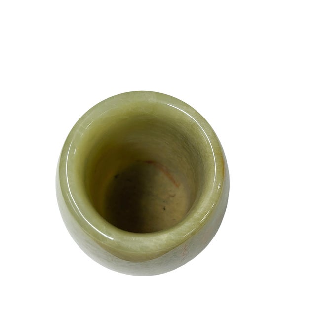 Stone Natural Stone Crafted Barrel Shape Small Art Vase For Sale - Image 7 of 8