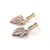 Statement earrings in 14ct yellow gold with emeralds, carved jasper leaves, and diamond accents. A sculptural blend of...