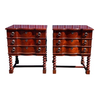 1980s Pair of Jacobean Bachelor Chests by Harden For Sale
