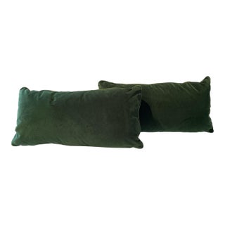 Pair of Rubelli Velvetforty, Smeraldo Lumbar Pillows 26" X 14" For Sale