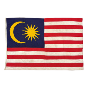 Large Vintage Distressed Nautical Flag of Malaysia