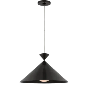 Paloma Contreras for Visual Comfort Signature Orsay Grande Pendant in Bronze with White Glass
