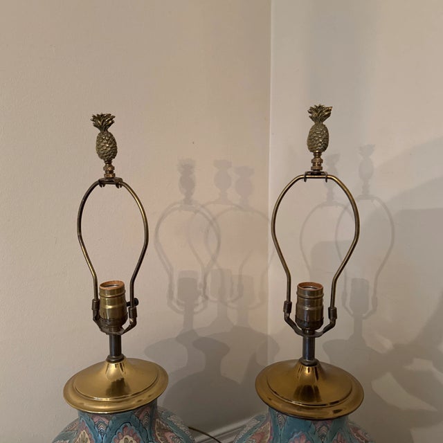 1970s 1970s Mid-Century Modern Heywood House Asian Vase Lamps ~ a Pair For Sale - Image 5 of 10