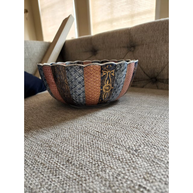 Mid 19th Century Antique Imari Punch Bowl For Sale - Image 5 of 9