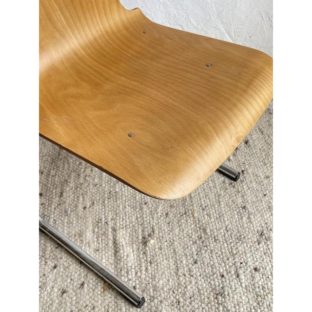 Mid-Century Modern Stacking Chair in Bentwood and Chrome, France, 1980s For Sale - Image 11 of 13