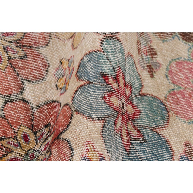 Textile Vintage Zeki Müren Rug With Polychromatic Floral Medallions From Rug & Kilim For Sale - Image 7 of 8