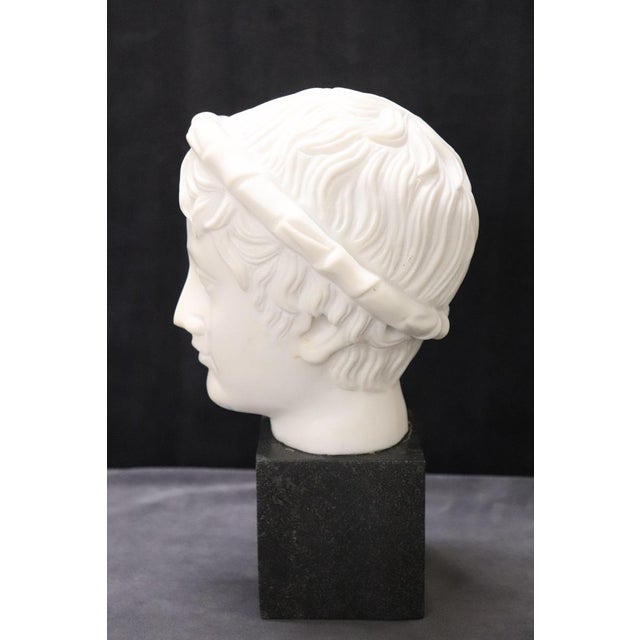 Head of a Young Bacchus, 20th Century, White Marble Sculpture For Sale - Image 4 of 12