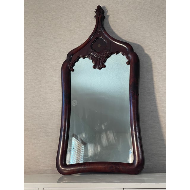 19 Th C American Antique Gothic Style Walnut Wall Mirror For Sale - Image 12 of 12