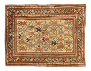 Antique Russian Kazak, 3'8" X 4'8"