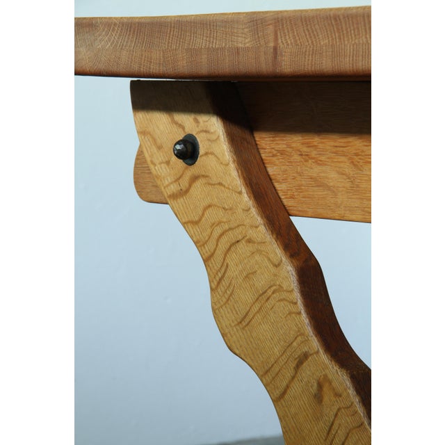 Small Vintage Brutalist Oak Writing Desk, Denmark, 1960s For Sale - Image 9 of 17