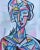 Contemporary, modern cubism original one-of-a-kind oil portrait painting on stretched artist's canvas. The artwork is by...