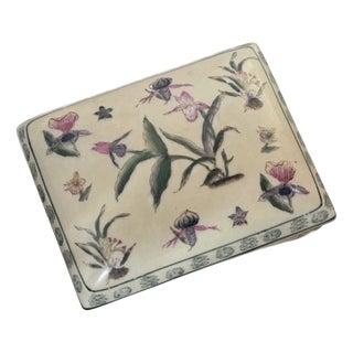 Botanical Porcelain Box with Lid from G&C Denmark For Sale