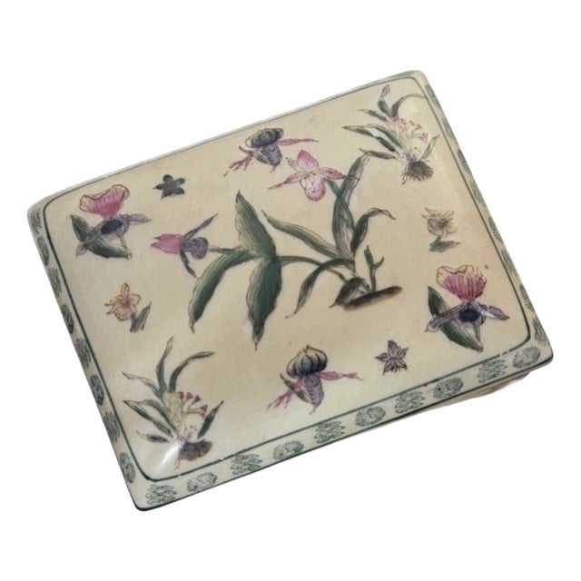 Botanical Porcelain Box with Lid from G&C Denmark For Sale