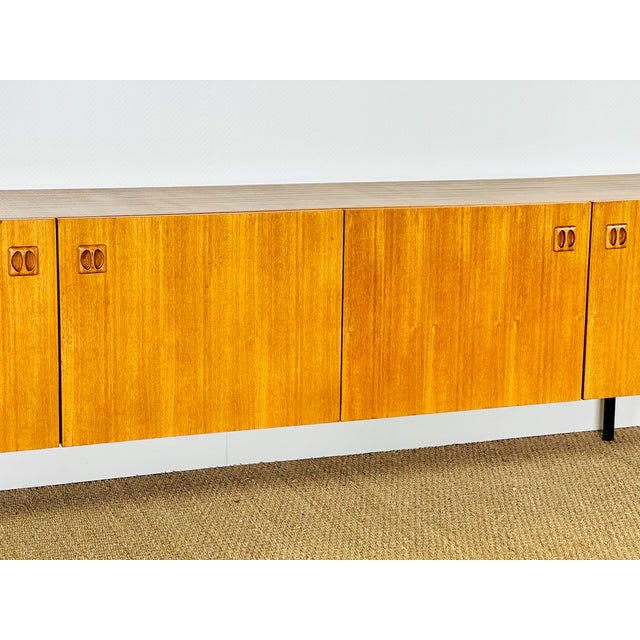 Vintage Scandinavian Sideboard in Teak with Black Metal Legs, 1960 For Sale - Image 12 of 18