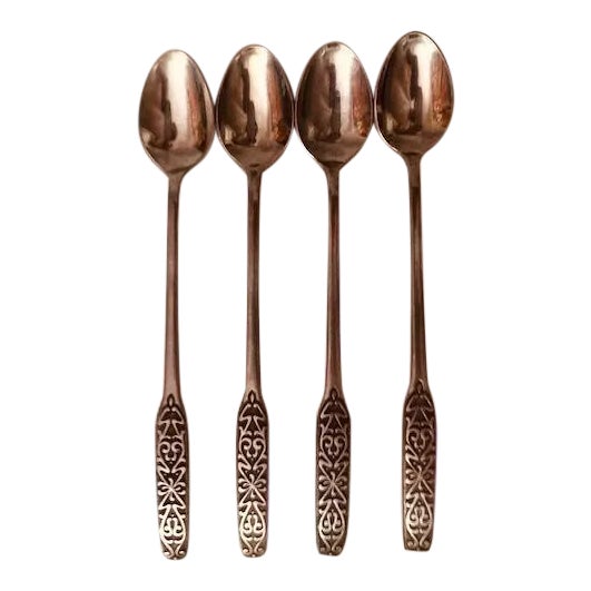 Midcentury National Stainless "Valinda" Ice-Tea Spoons S/4 For Sale
