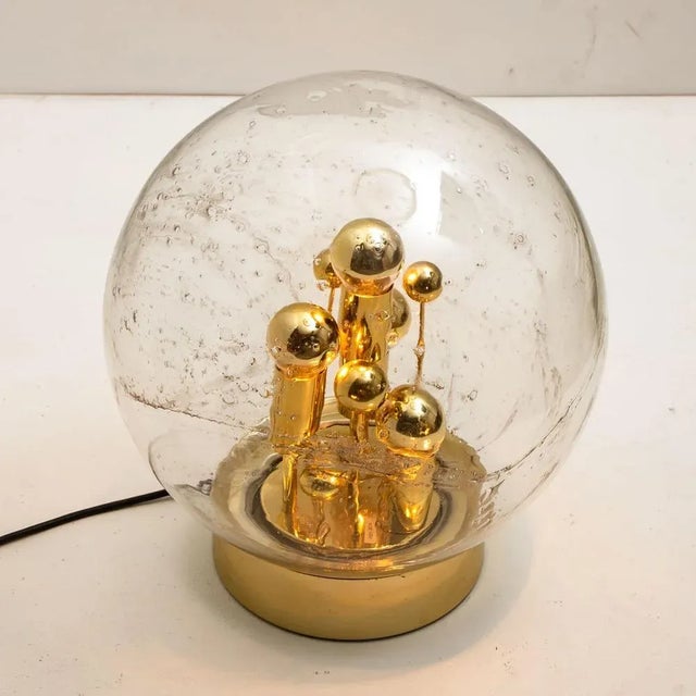 Large Hand Blown Bubble Glass Table Lamp from Doria, 1970s For Sale - Image 10 of 14