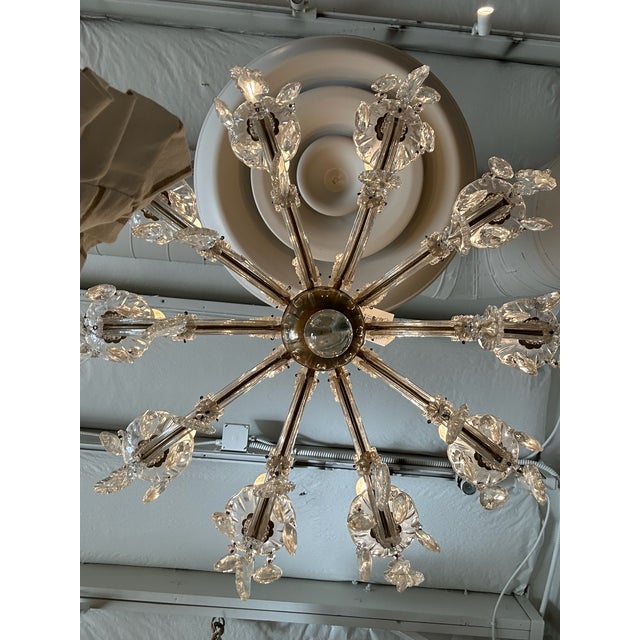 Vintage Crystal Chandelier With Gold Accents, 10-Light For Sale - Image 11 of 12