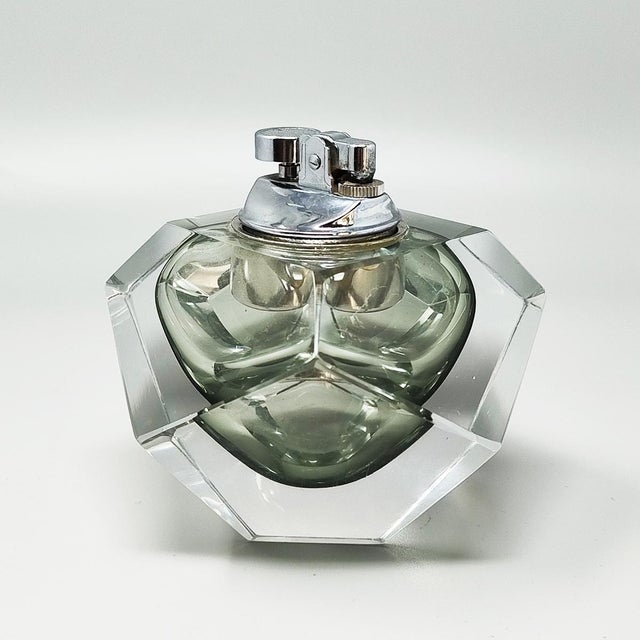 Mid-Century Modern Vintage Table Lighter in Murano Sommerso Glass by Flavio Poli for Seguso, 1960s For Sale - Image 3 of 7