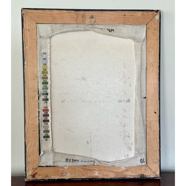 Framed Vintage Needlepoint House Along Stream For Sale - Image 11 of 11