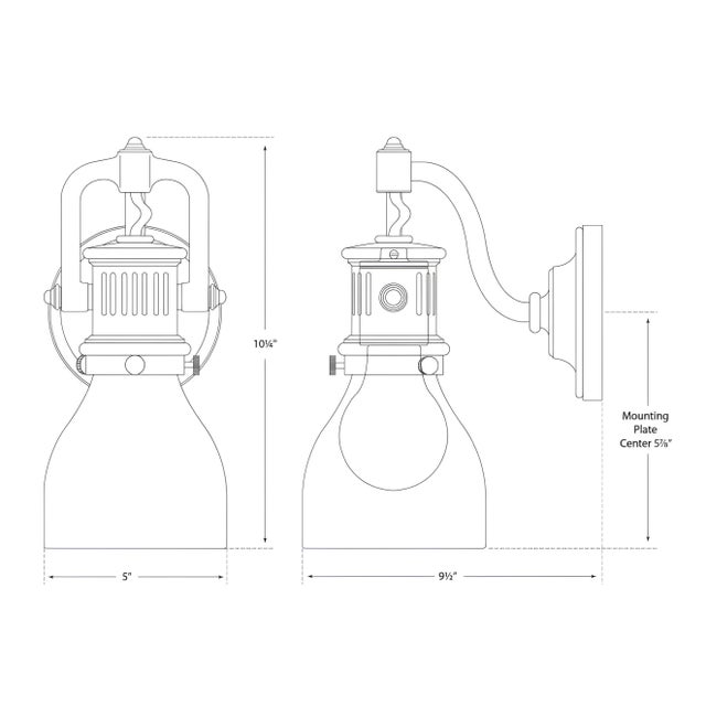 Visual Comfort Chapman & Myers for Visual Comfort Signature Yoke Suspended Sconce in Bronze with White Glass For Sale - Image 4 of 4