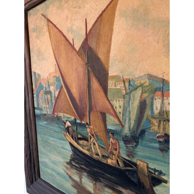 1930s Art Deco Sailing Painting For Sale - Image 5 of 12