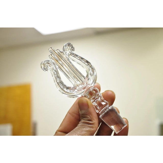 Vintage French Baccarat Style Bronze Swan & Cut Crystal Glass Liquor Decanter For Sale - Image 4 of 18