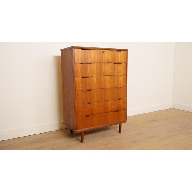 Vintage Danish Teak Chest of Drawers For Sale - Image 4 of 12